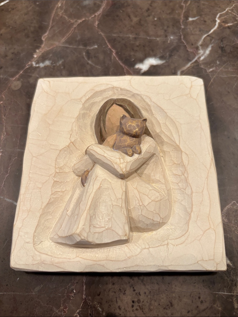 Willow Tree An embrace of comfort and love cat Wall Plaque
